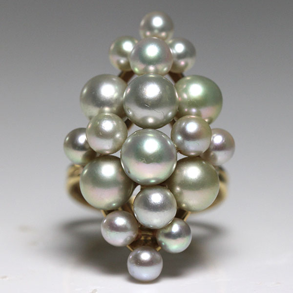 Ming's Blue Pearl Cluster Ring