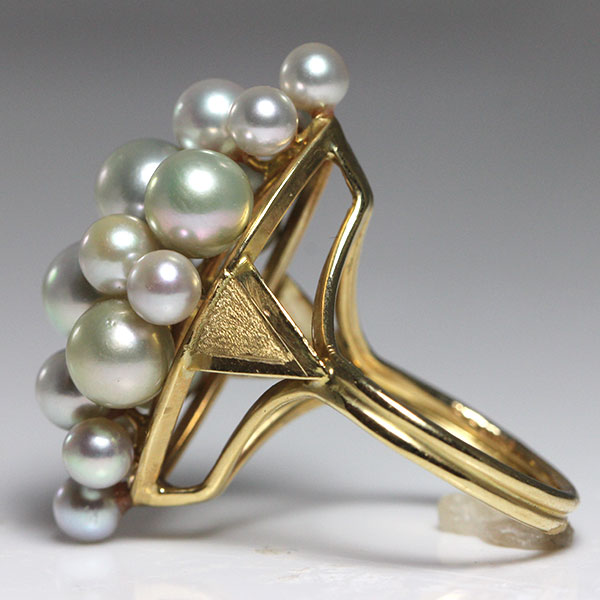 Ming's Blue Pearl Cluster Ring - Image 2