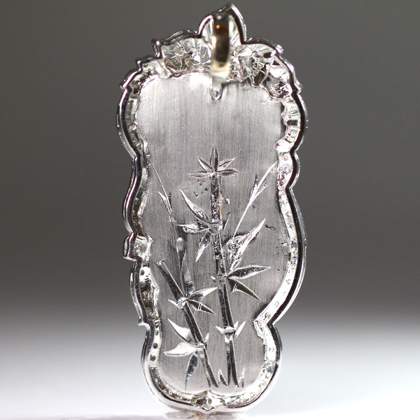 22.8g 18KWG TYPE A IMPERIAL JADE BUDDAH HAND CARVING w/2.50ctw DIAMOND PENDANT MEASURES 58x28mm (1395-01) - Image 2