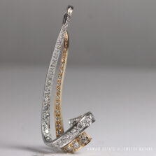 Diamond White Gold Yellow Gold 14k Ribbon Pendant