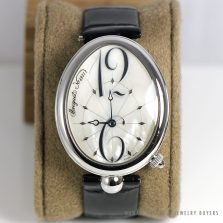 BREGUET QUEEN OF NAPLES MOTHER OF PEARL REF 8967 SS OVAL ALLIGATOR STRAP 44MM STRAP WATCH