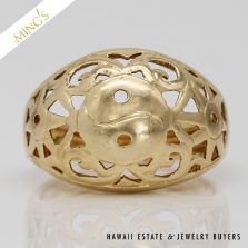 MING'S 3.5g 14KYG YIN-YANG DOMED RING SIZE 6.5
