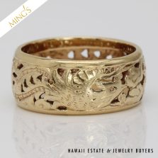 MING'S 4.1g 14KYG 8mm PHOENIX BAND RING SIZE 6