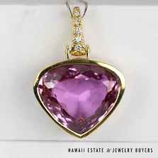 32ct Amethyst & 0.10ctw Diamond A.Clunn 22.9g 18KYG Enhancer Pendant