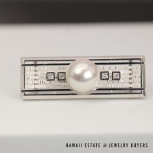 11.8mm South Sea Pearl & 0.12CTW Diamond Platinum Kimono Obidome