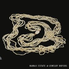 Six Strand Ni'ihau Shell Lei: Laiki Lenalena 60 inch #2778-17
