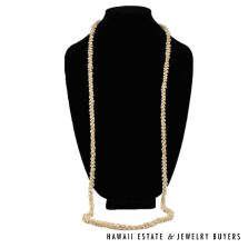 Single-Strand Ni'ihau Shell Lei: Pikake Momi Lenalena 62 inches #2778-19