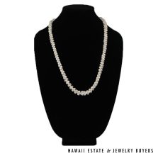 Single Strand Ni'ihau Shell Lei: Pikake Momi Uli'Uli 29" #AP040821-04