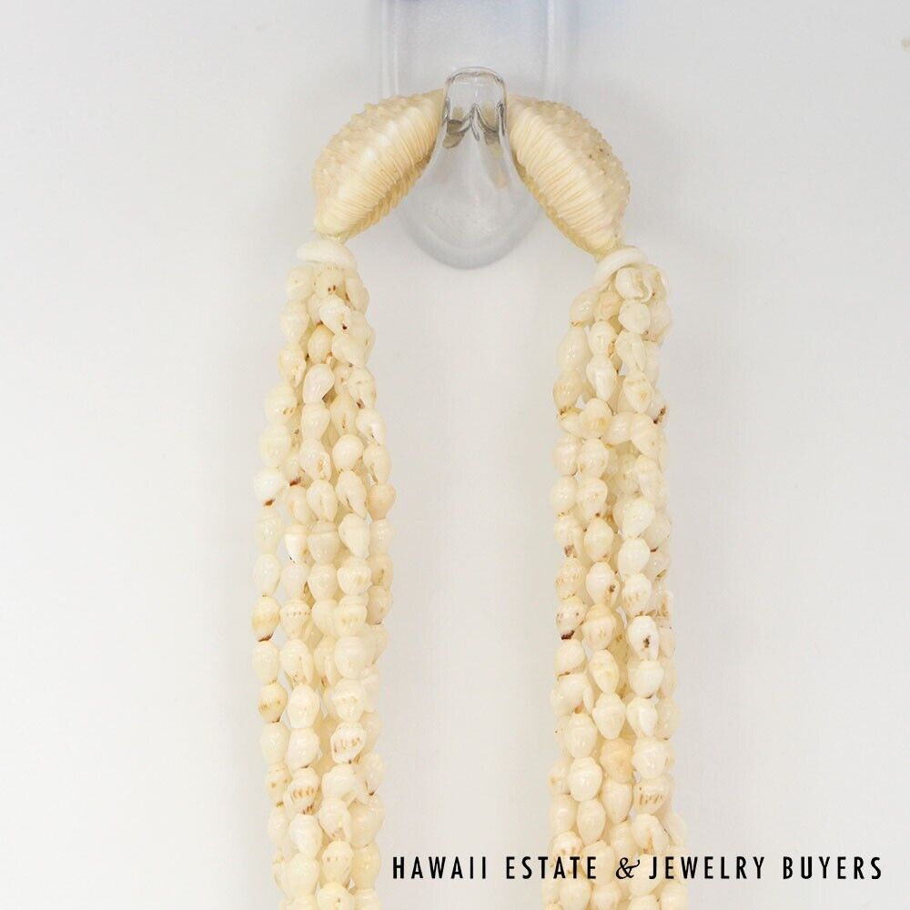 Nine-Strand Ni'ihau Shell Choker: Pololei Momi Lenalena #2637-02 - Image 9