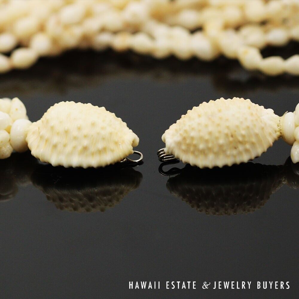 Nine-Strand Ni'ihau Shell Choker: Pololei Momi Lenalena #2637-02 - Image 4