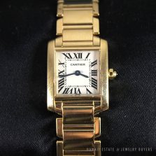 CARTIER TANK FRANCAISE SMALL 18K YELLOW GOLD LADIES WATCH
