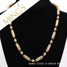 Ming's Hawaii Ball and Cylinder 14K Yellow Gold Necklace 20.5"